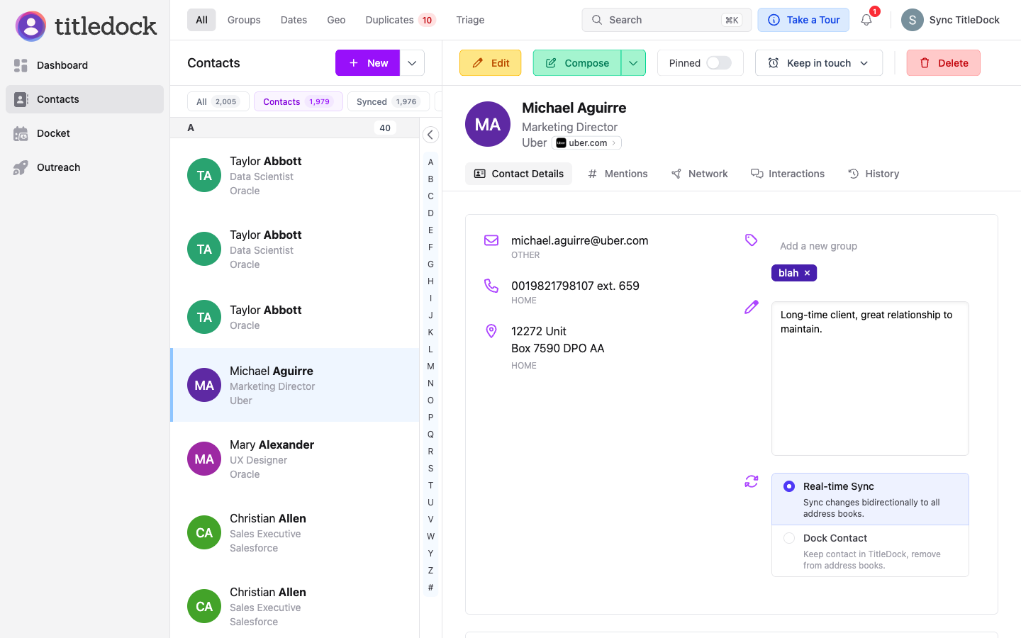 Today, connected meeting notes, and contact convergence, screenshot 1